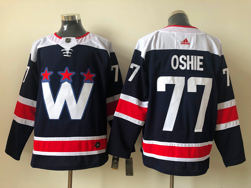 Men's Washington Capitals TJ Oshie #77 Navy Breakaway Jersey